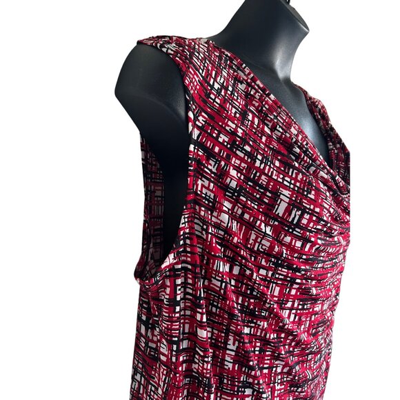 George Plus size 20 XXL Faux Wrap Swoop Neck Sleeveless Dress - Picture 5 of 10